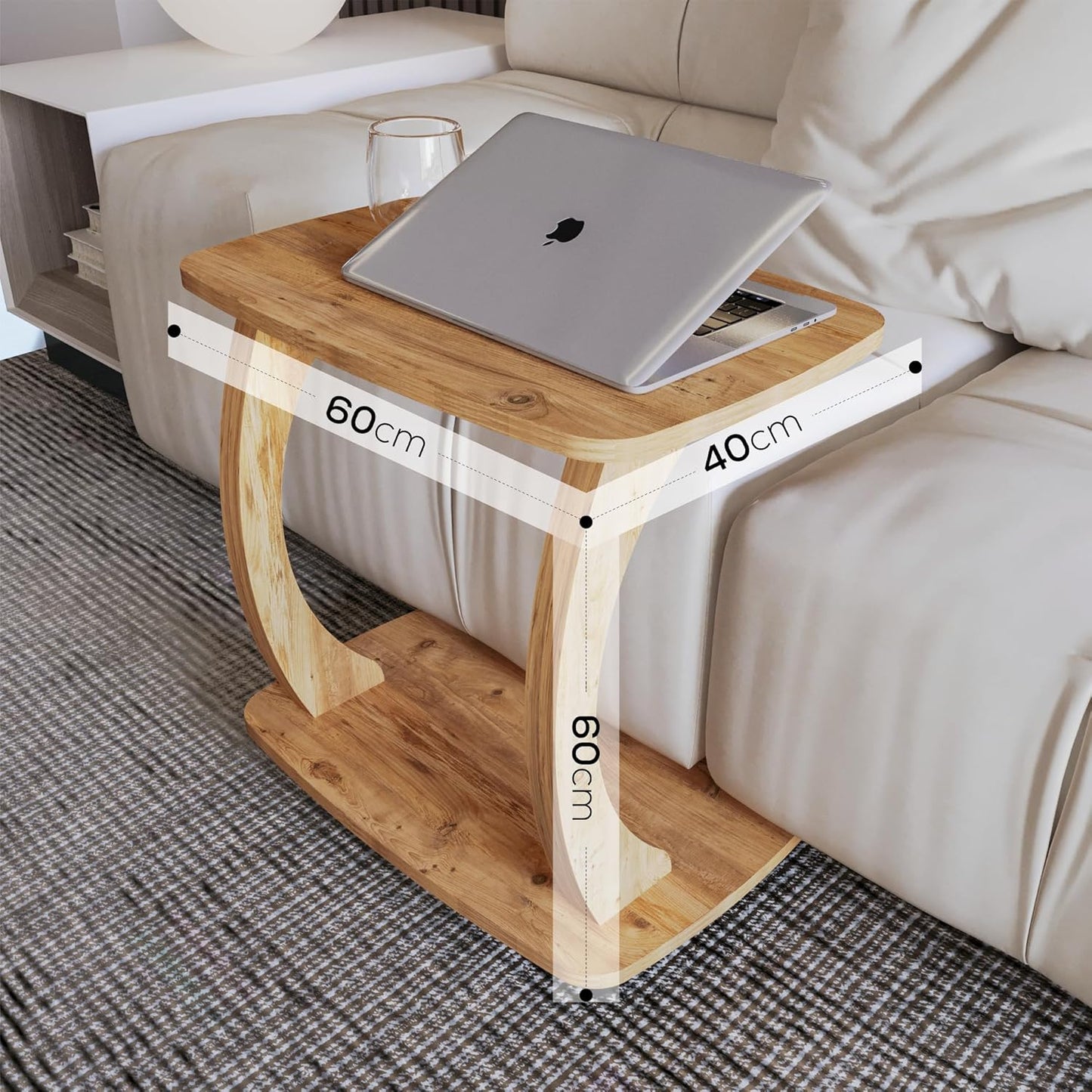 Beistelltisch mit Rollen Arasta, Holz-optik