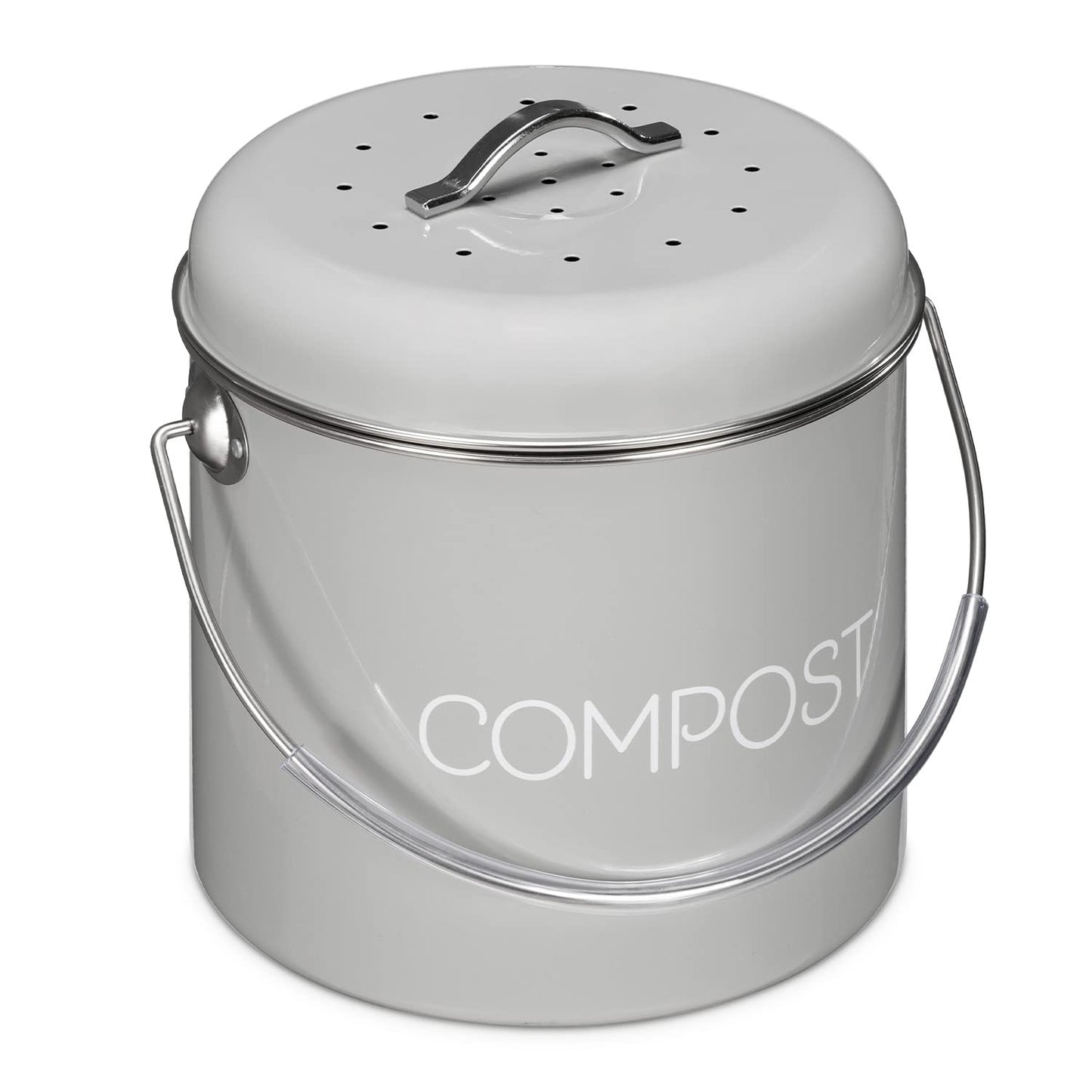 Komposteimer mit Kohlefilter, 3L Grau