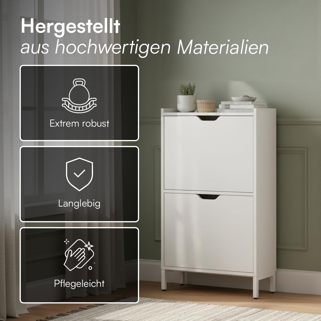 Schuhkipper mit 2 Klappen, Weiß 2 Klappen