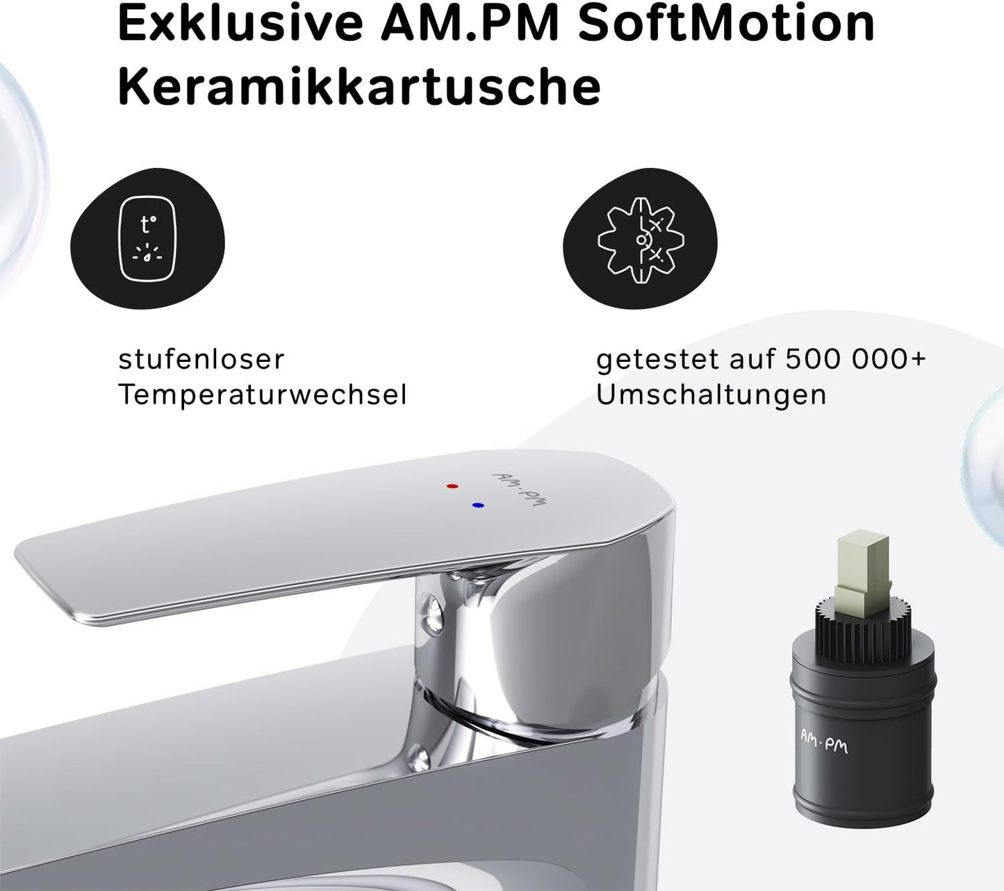 GEM Wassersparende Waschtischarmatur, Auslaufhöhe 220mm Chrom Hoch | Gem