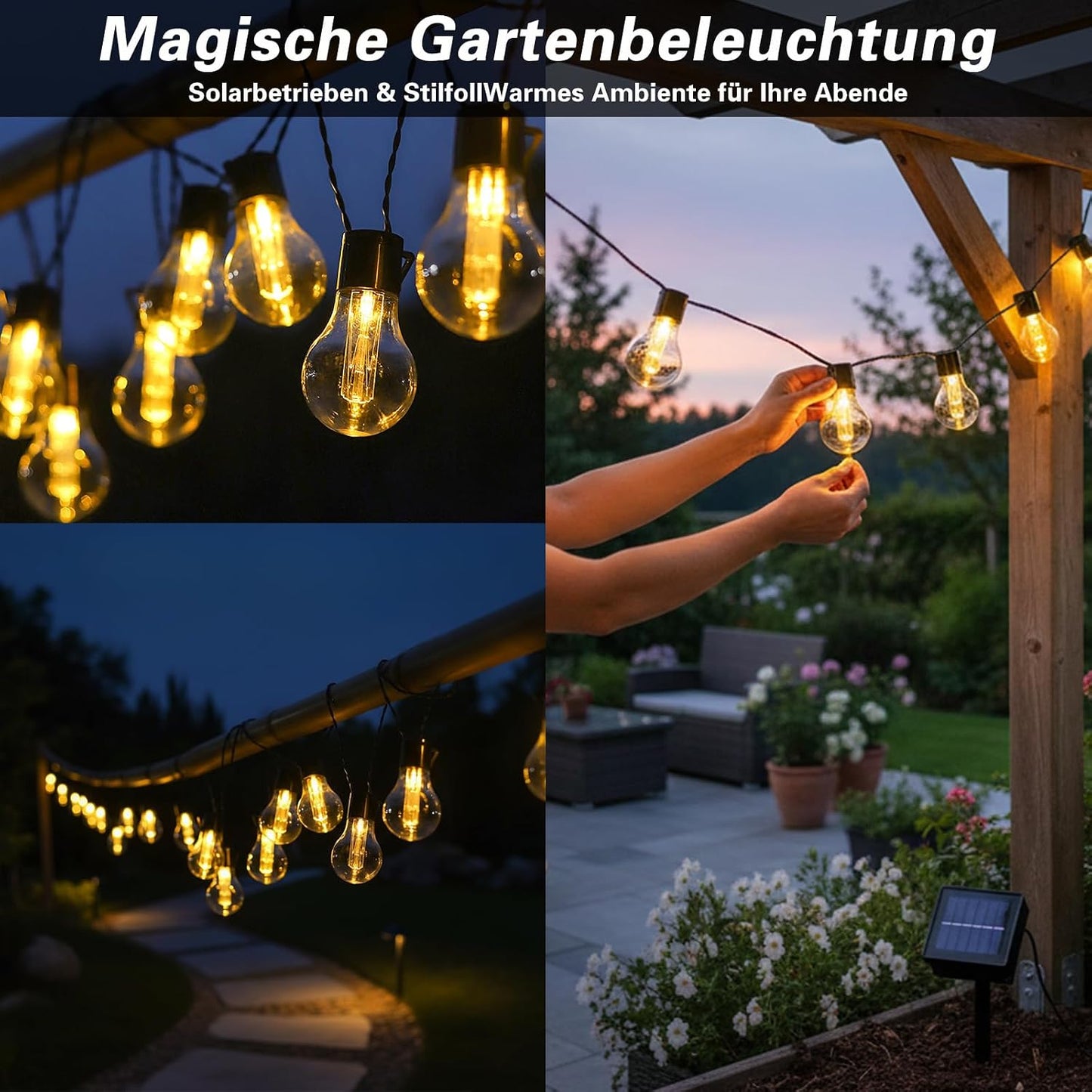 Solar Lichterkette mit 8 Modi