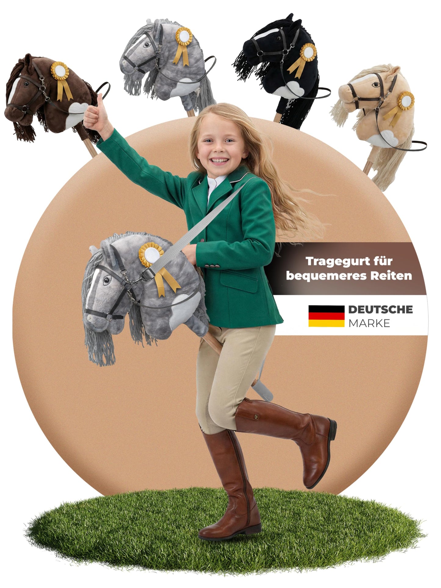 Hobby Horse Steckenpferd, Grau & Weiss
