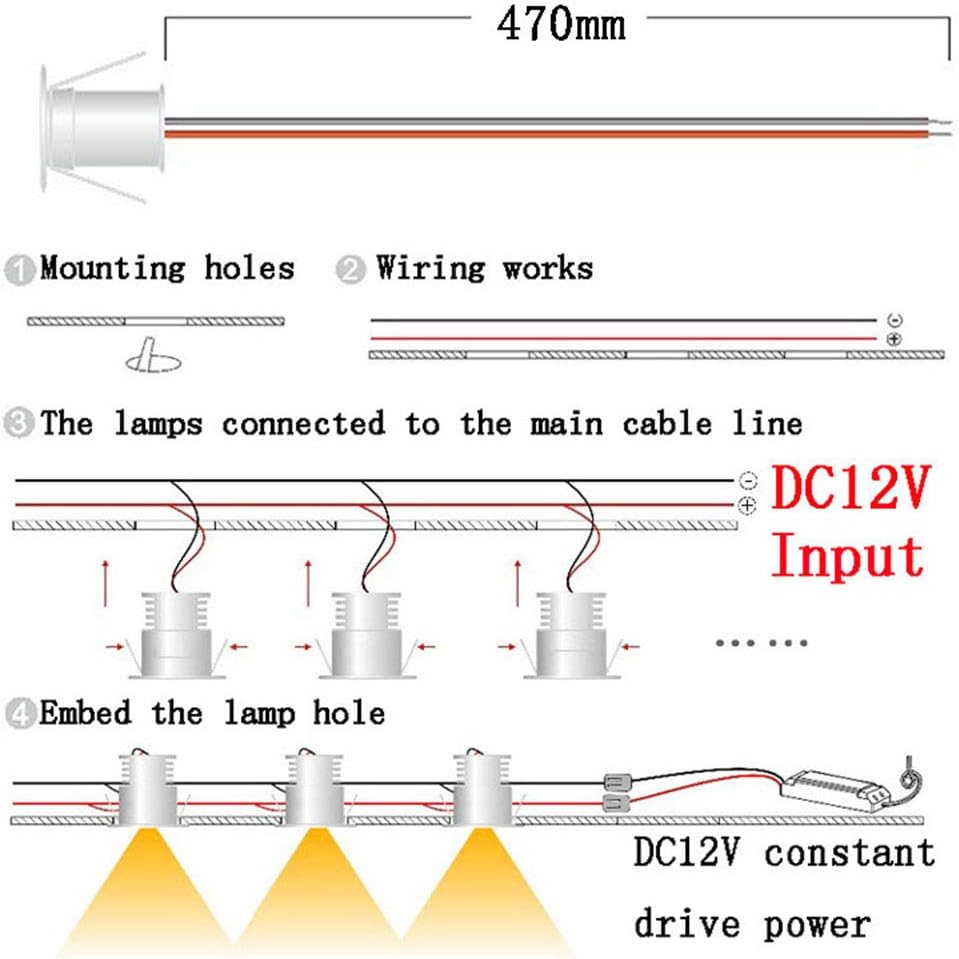9er Set LED Einbaustrahler für Küche, Warm Weiss