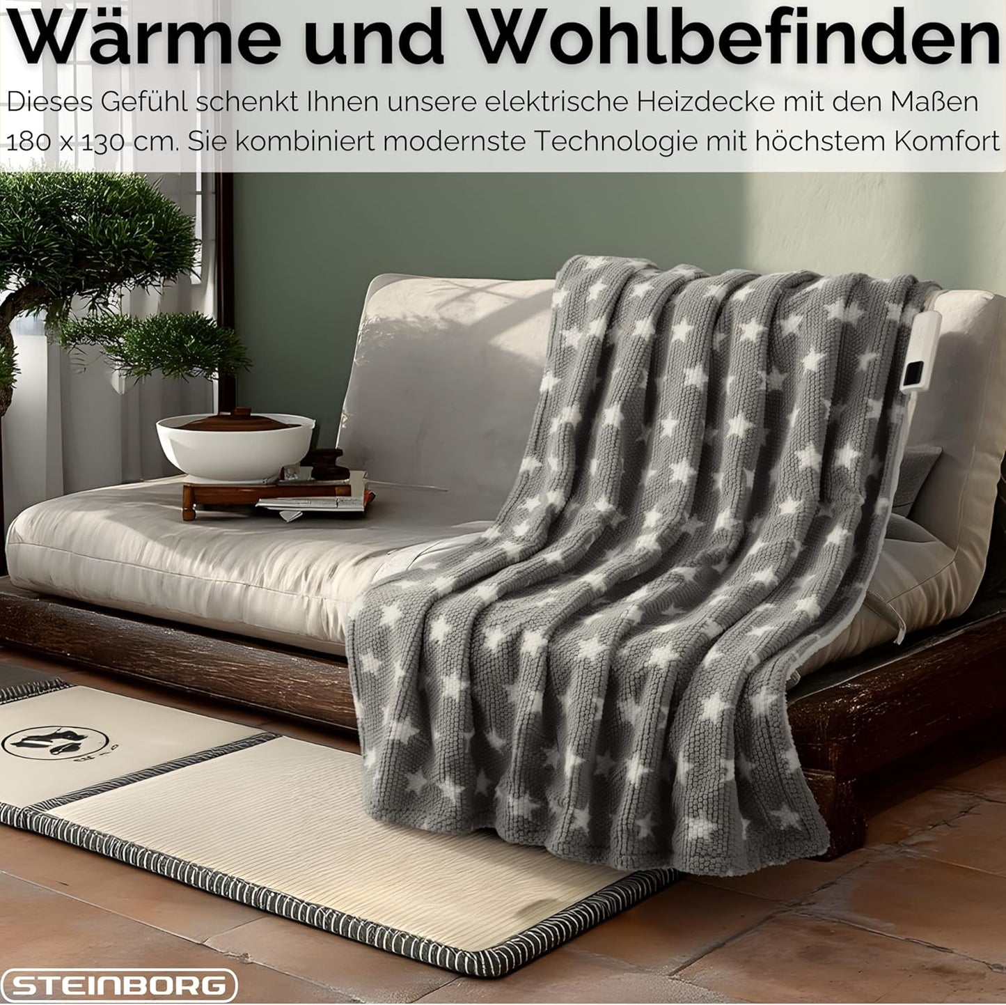 Elektrische Heizdecke mit Abschaltautomatik (waschbar)