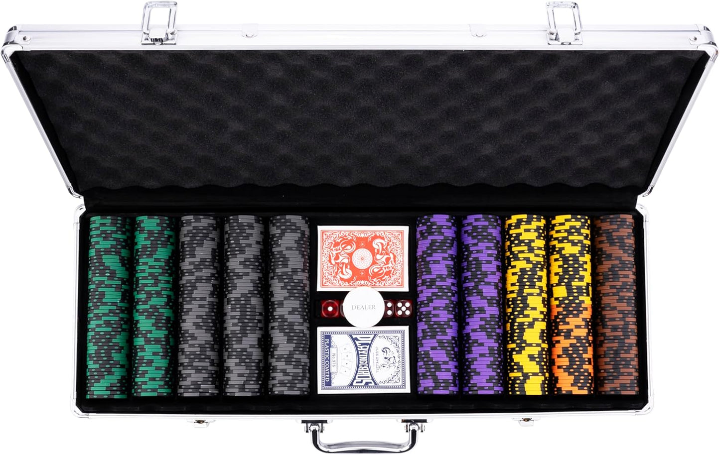 Poker-Set im Koffer mit 500 Chips, 14 Gr – Hohe Einsätze 500 Token