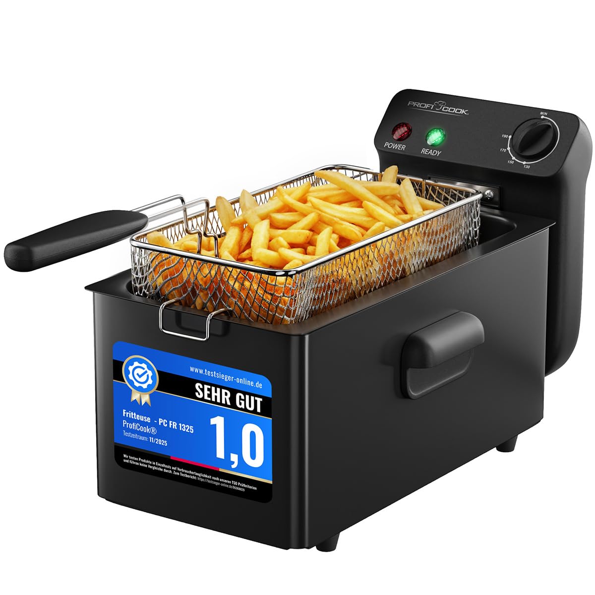 Friteuse PC FR 1325 mit Kaltzone & Spritzschutz