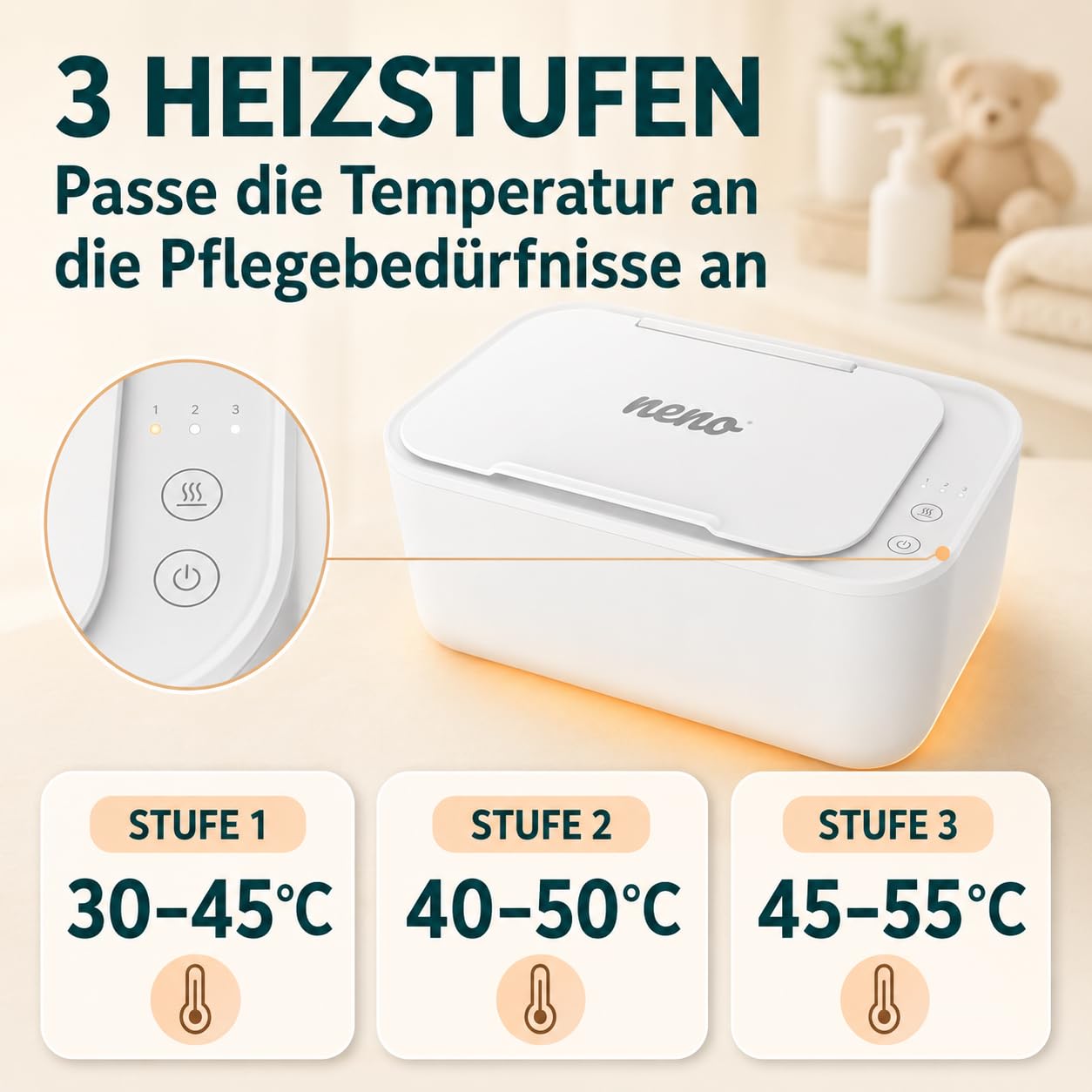 Calor Feuchttücherbox mit 3 Heizstufen, Neue Variante