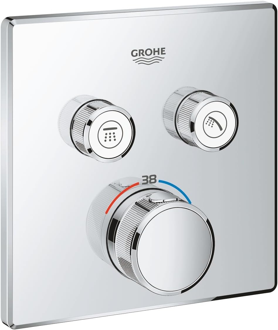 Grohtherm SmartControl, Chrom, eckig, 2 Absperrventile