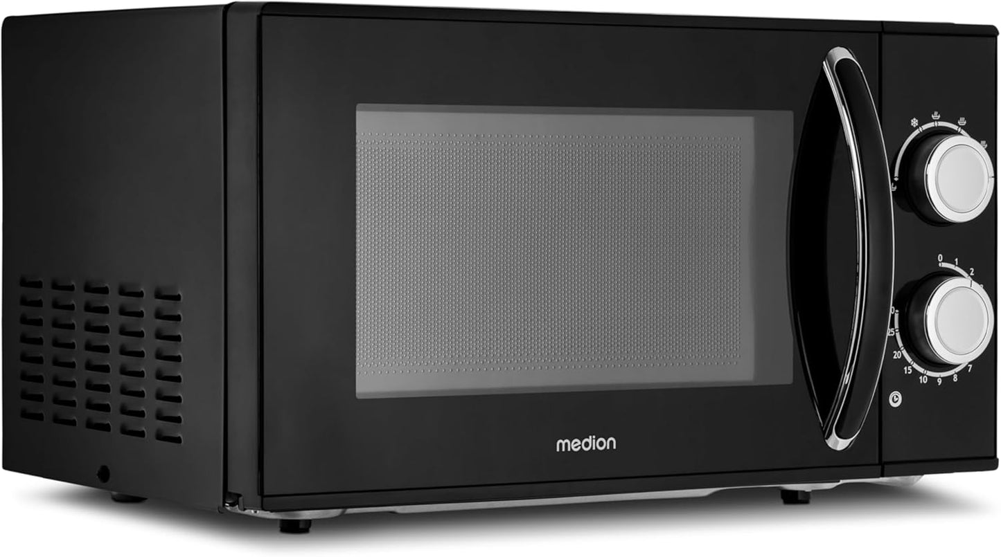 MD 15644 Mikrowelle, Schwarz 17 Liter | 700 Watt | 6 Leistungsstufen