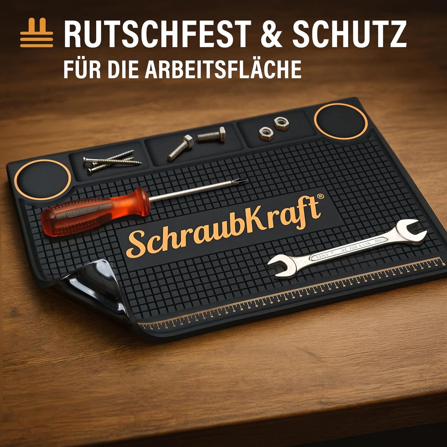 Werkbankmatte mit Organizer & Messskala, 55 x 35cm