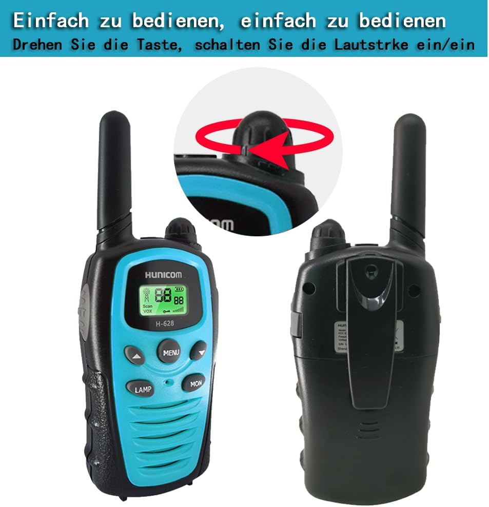 Walkie Talkies mit grosser Reichweite und VOX-Funktion, Blau