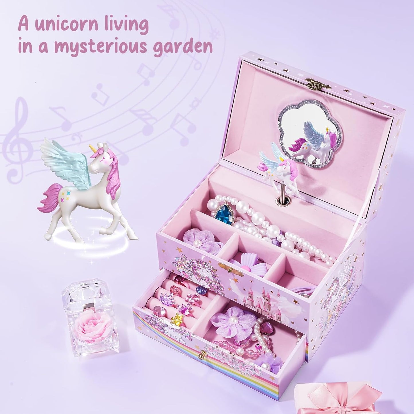 Einhorn-Schmuckkästchen mit Spieluhr, You are my Sunshine
