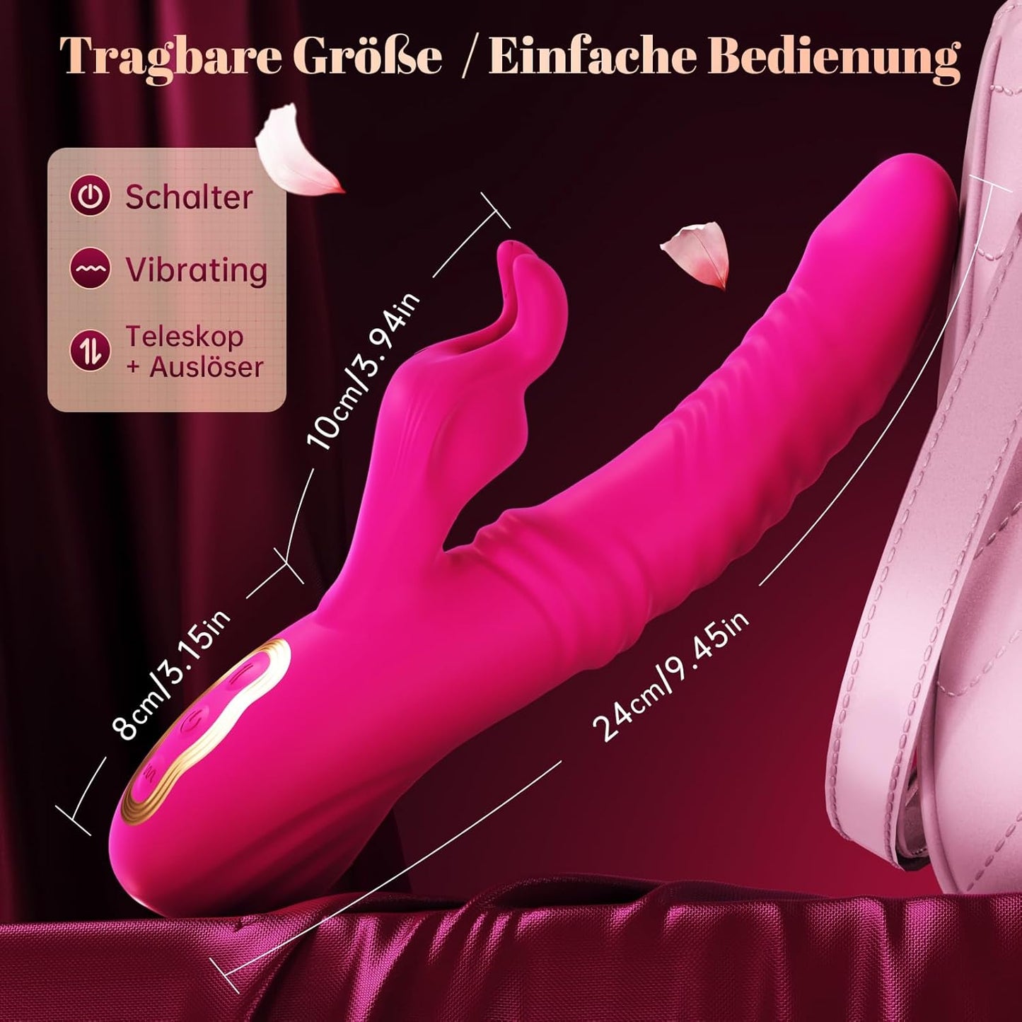 Vibrator mit 3 Stoss- und 10 Vibrationsmodi