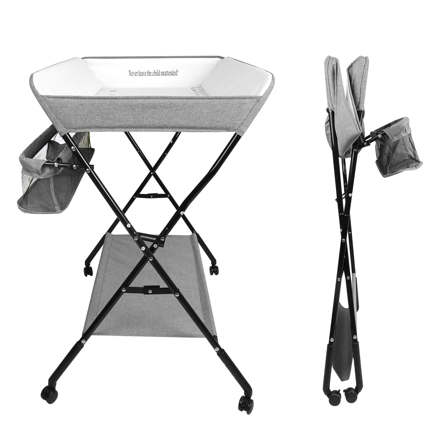 Faltbarer Wickeltisch, 86*62*96 cm-grau