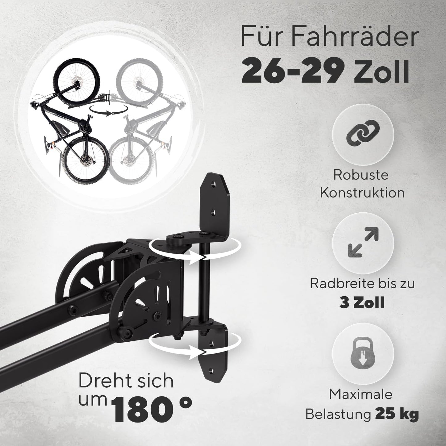 Velo-Wandhalterung, Fahrrad Aufhängung für die Wand