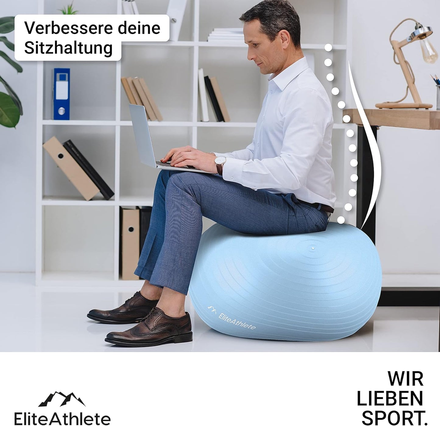 Ergonomischer Gymnastikball für Fitness und Schwangerschaft, Frosty Cloud 85cm