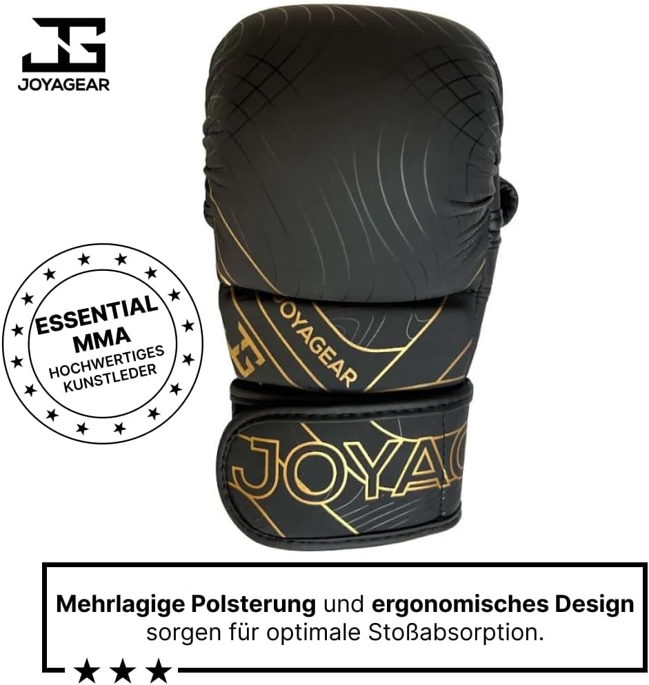 MMA Handschuhe Essential für Grappling & Training, Schwarz/Gold XL