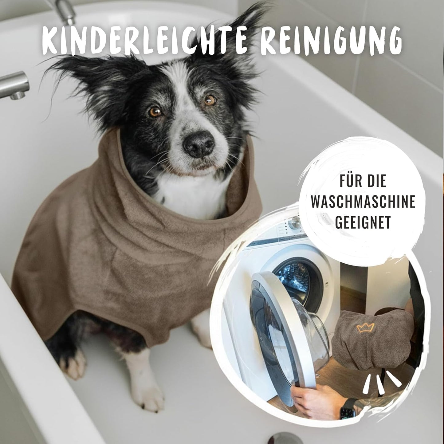 Saugstarker Hundebademantel, L Grau