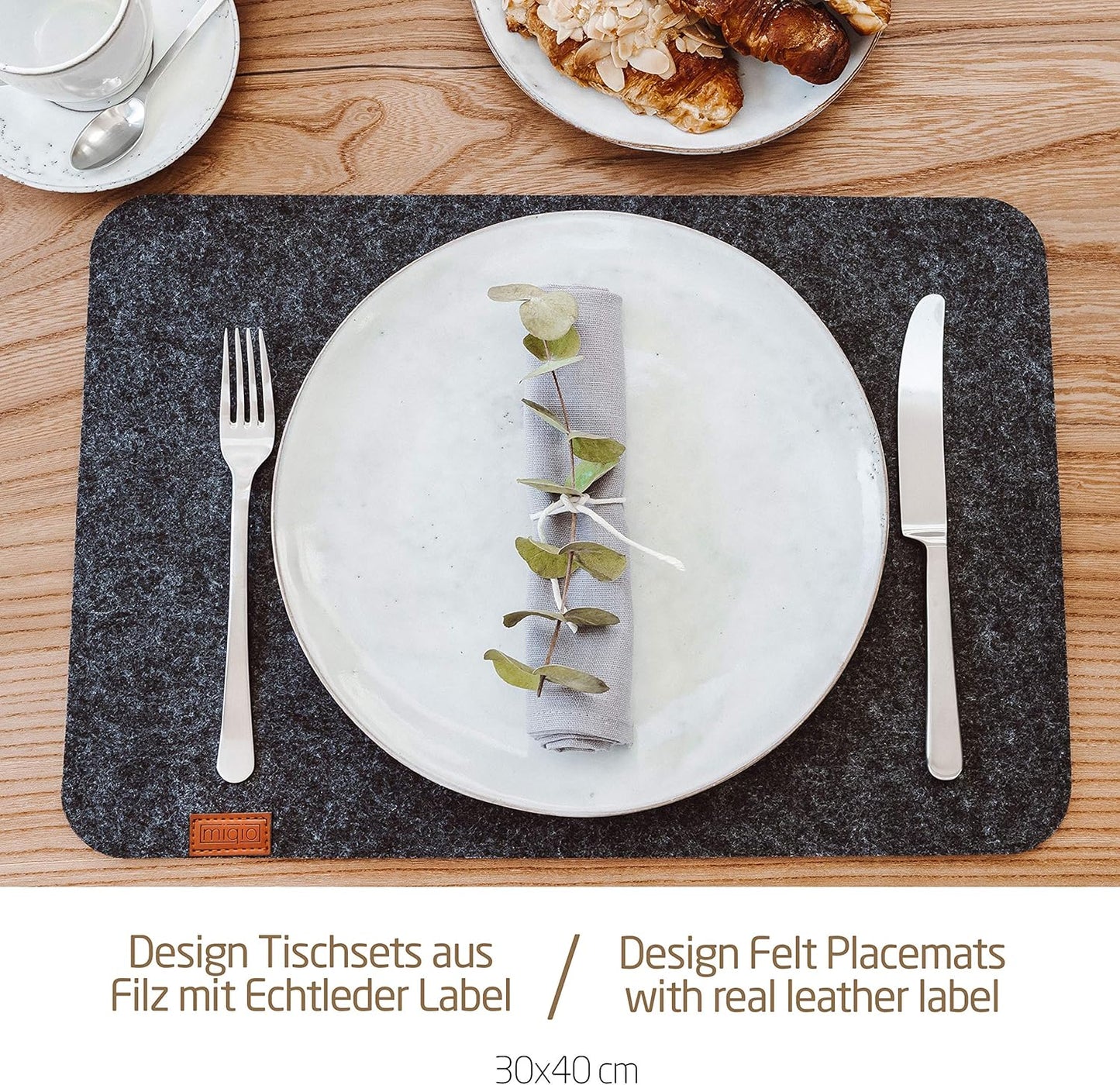 6er-Tischset, abwaschbar, 6er-Set Beige / Rechteckig