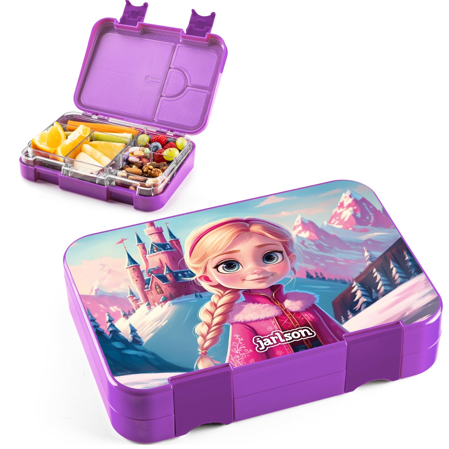 Brotdose Kinder Bento Lunchbox mit Fächern (Prinzessin), Prinzessin