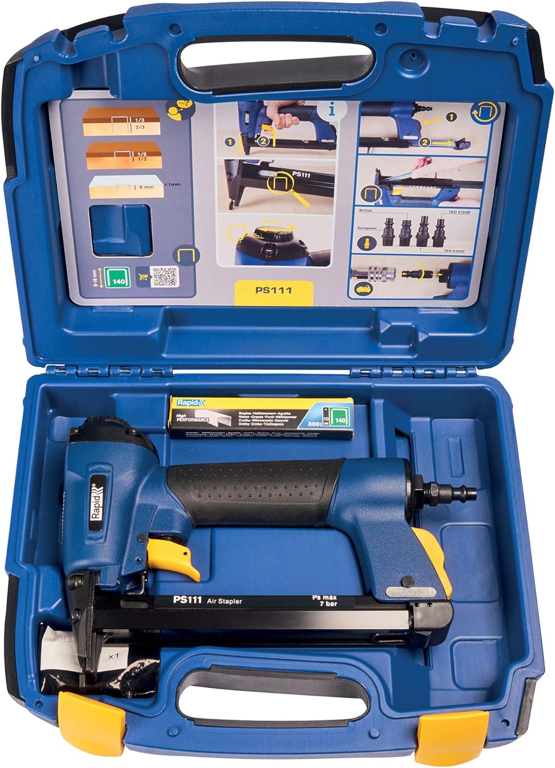 Drucklufttacker PS111, Flachdrahtklammern Typ 140, 6-16 mm