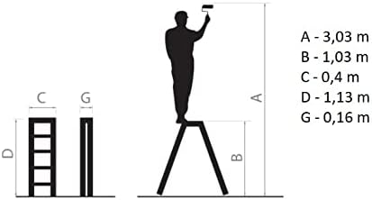 Klappleiter, beidseitig 2x5 Stufen, 2x5 Stufen