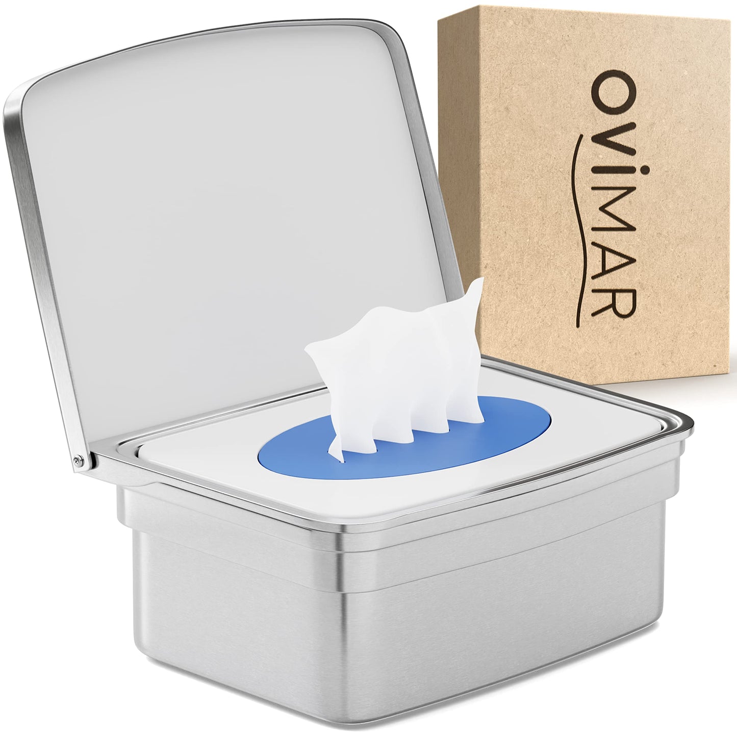 Feuchttücher-Aufbewahrungsbox, Silber Zum Kleben
