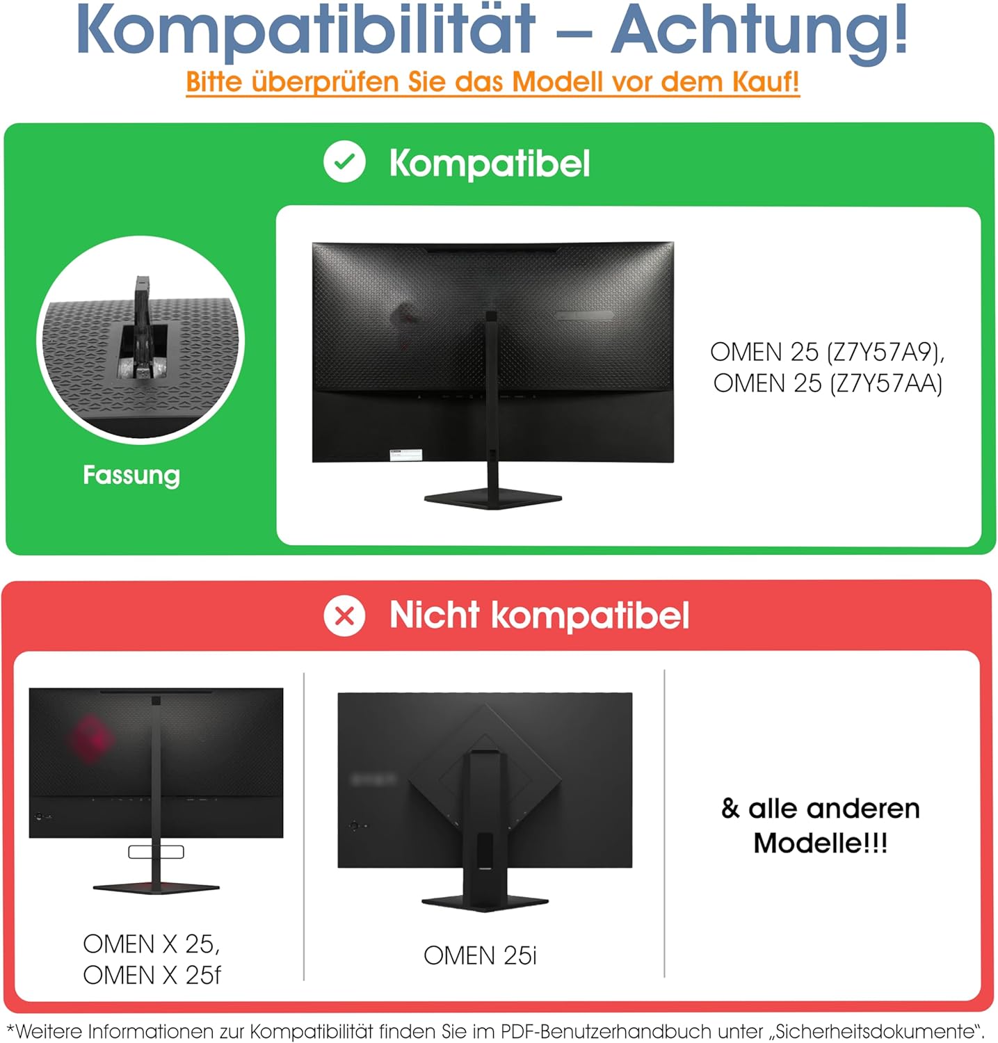 VESA Adapter für Omen 25 Monitorhalterung, Omen 25