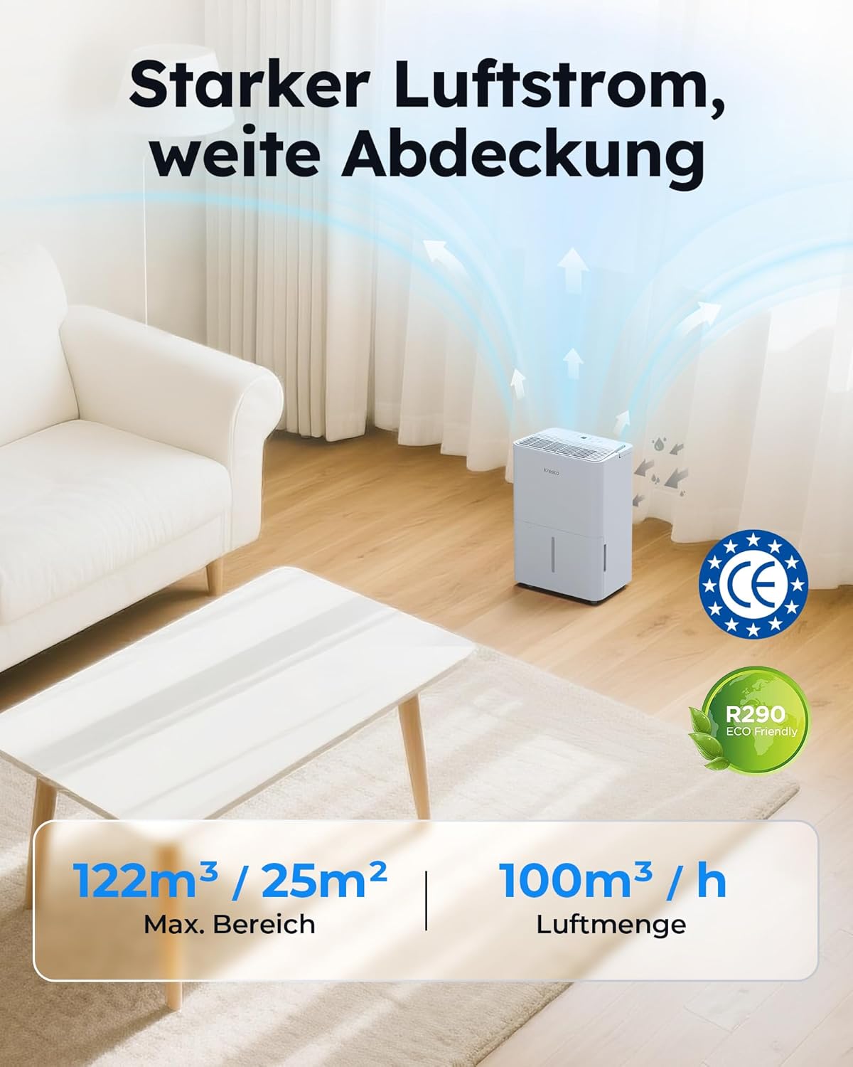 Elektrischer Luftentfeuchter mit Timer, 12L