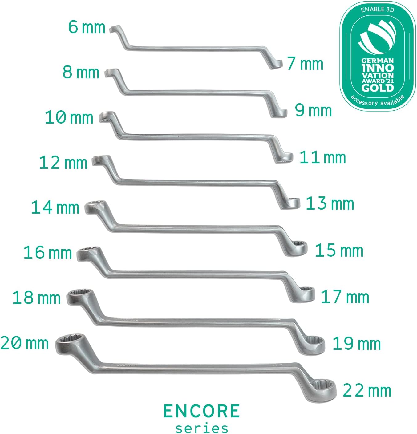 Doppelringschlüssel Set 8tlg., 8tlg. 6-22mm Doppelring
