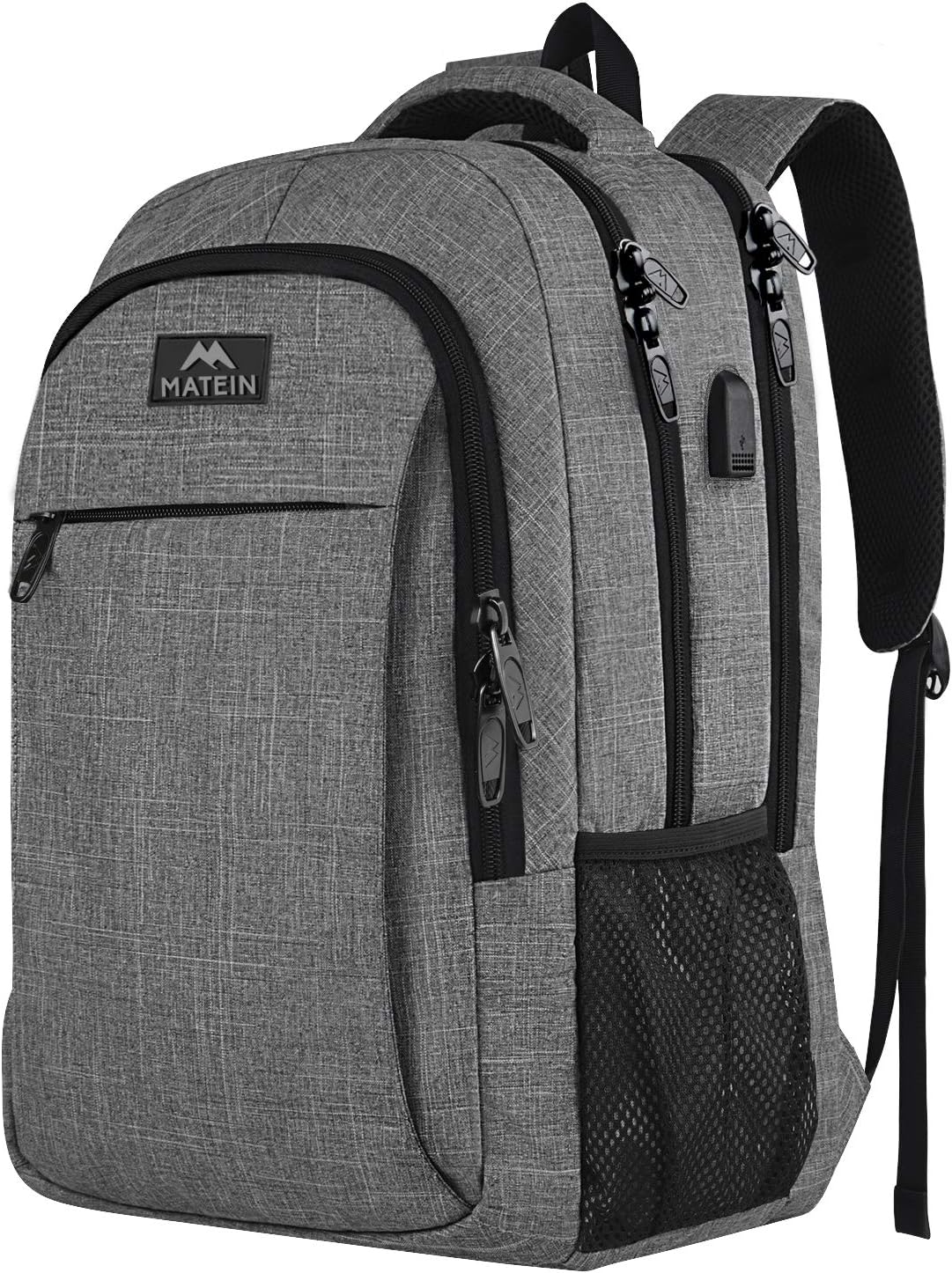 Laptoprucksack mit USB-Anschluss, 15,6 Zoll / Grau