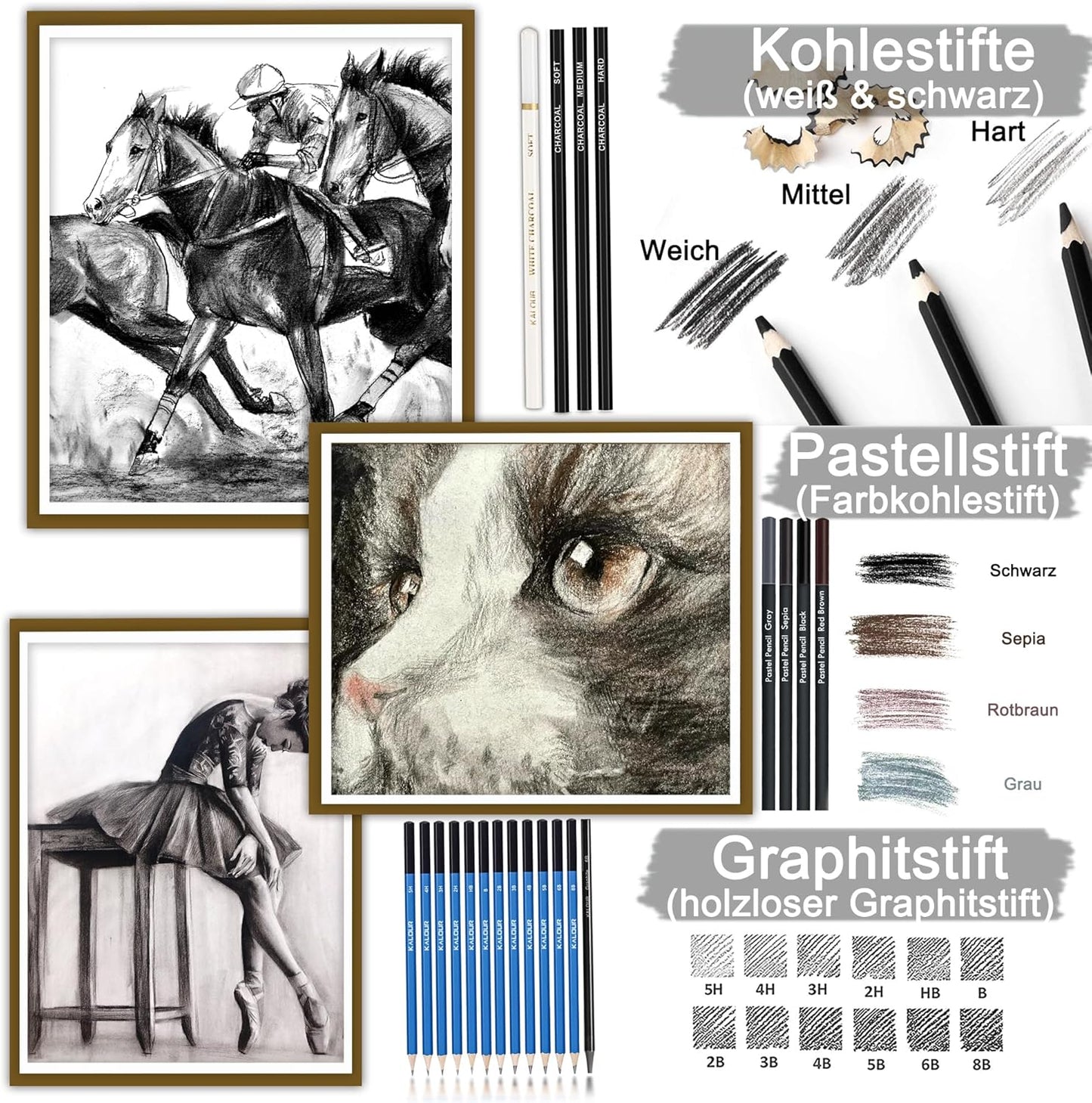 76-teiliges Zeichen- und Skizzierkit, 1