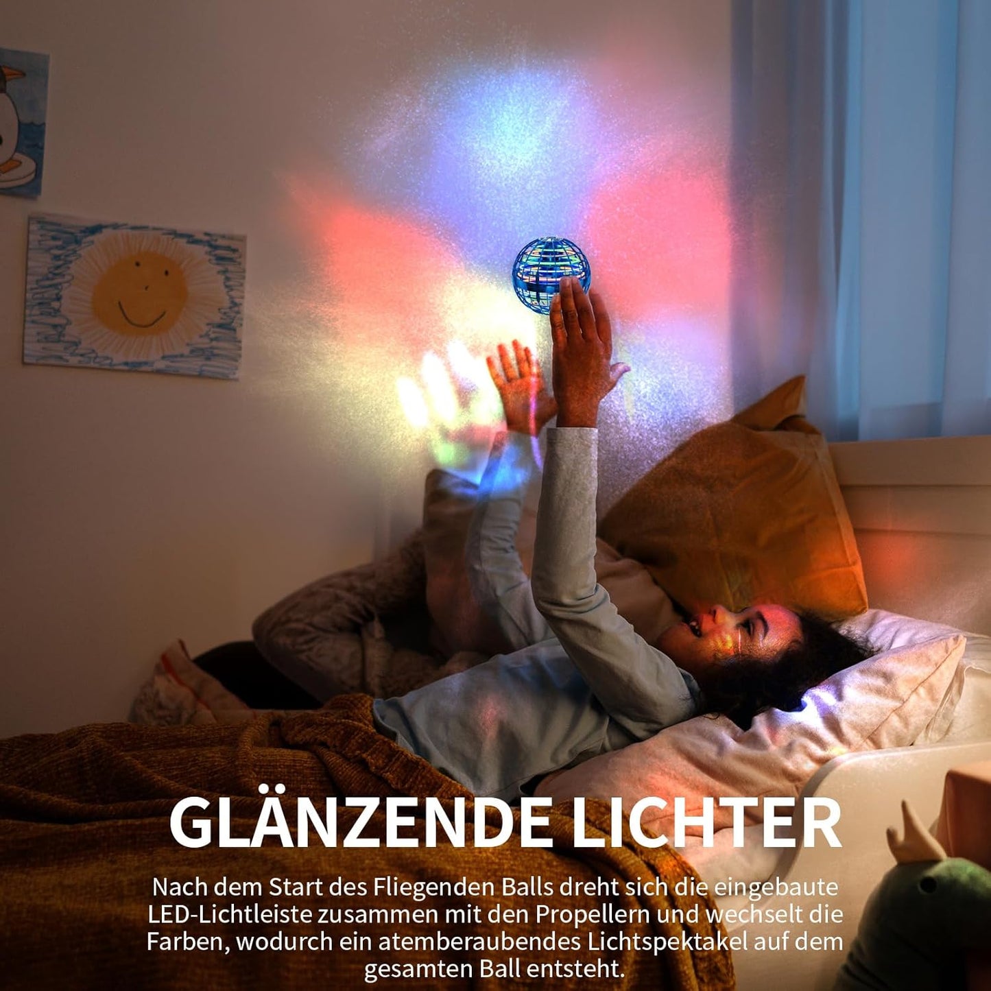Fliegender Zauberball mit LED-Licht, Rosa