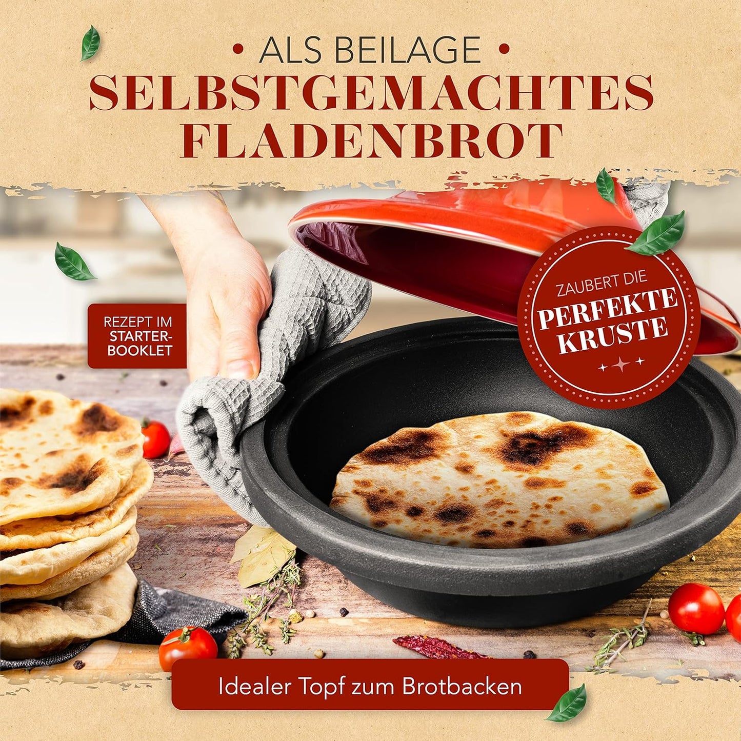 Tajine-Topf aus Gusseisen für 2-4 Personen