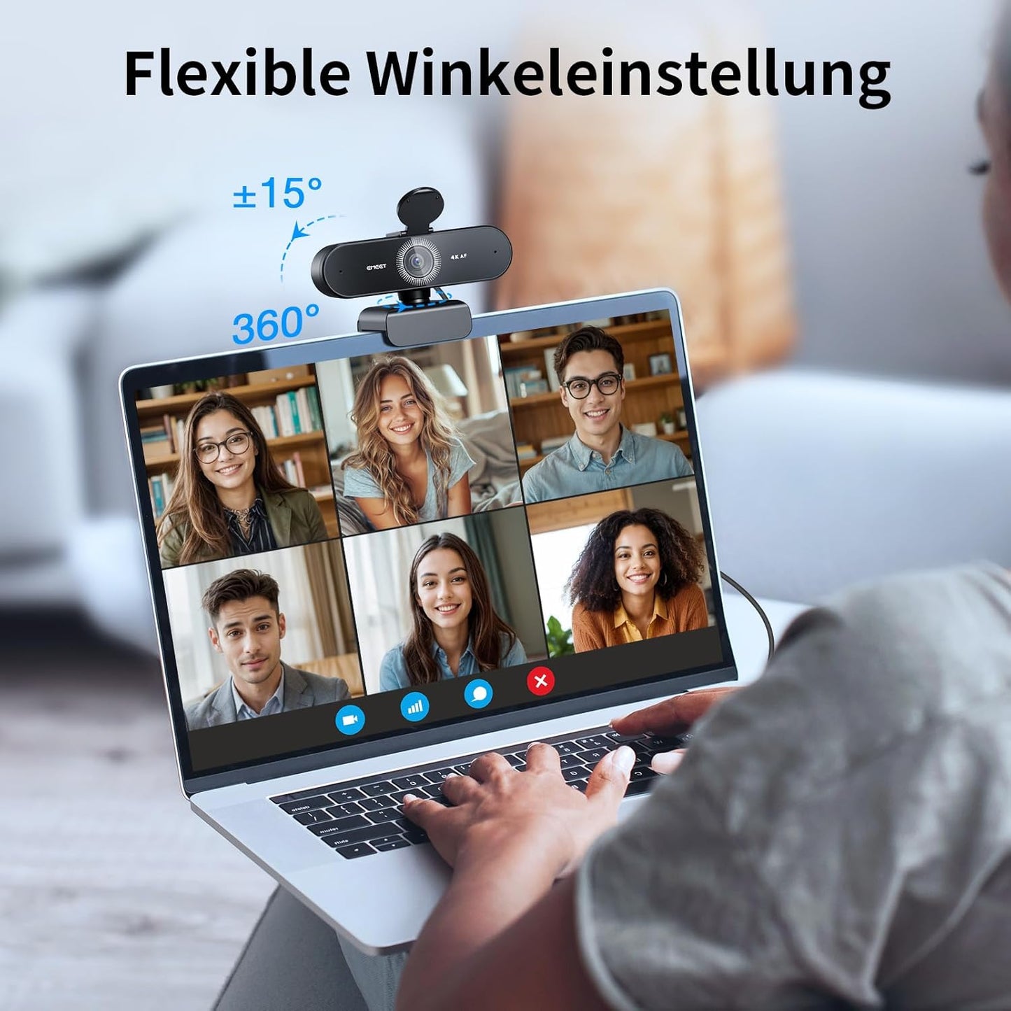 Nova 4K Webcam mit Rauschunterdrückungs-Mikrofonen