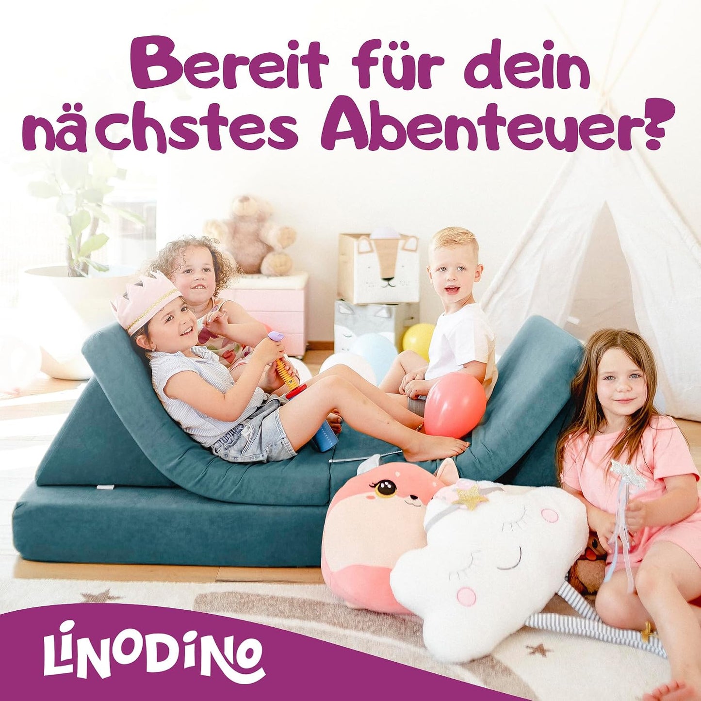 Spielsofa für Kinder, Krabbelkäfer Blau