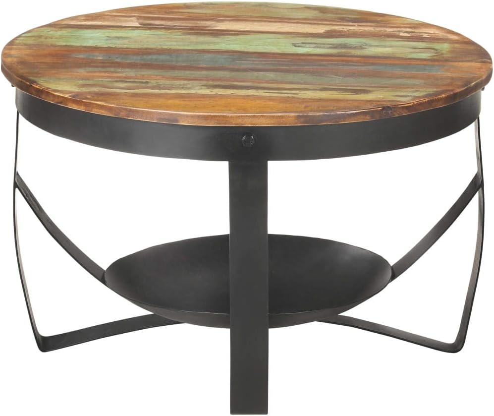 Couchtisch im Industriestil aus recyceltem Holz, recyceltes Massivholz 68 x 43 cm