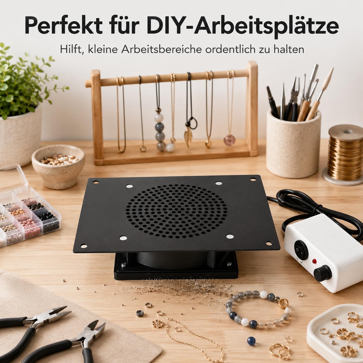 Nagelstaubsammler Tisch-Einbau mit Staubbeuteln, schwarz