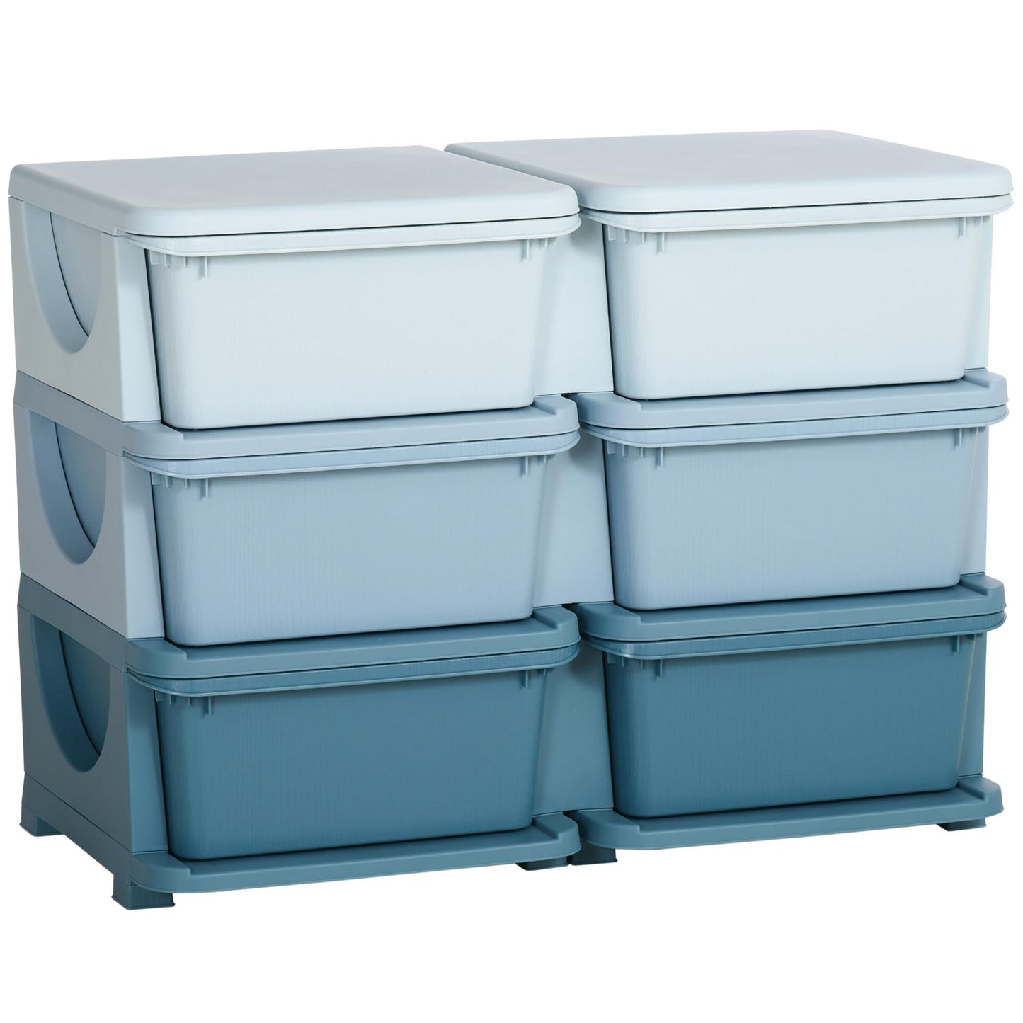 Schubladenschrank Spielzeug-Organizer für Kinderzimmer, 75L x 37B x 56,5H cm Blau
