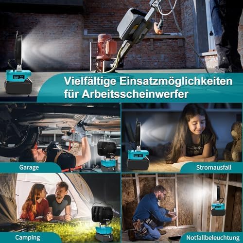 Kabellose LED Arbeitsleuchte, Blau