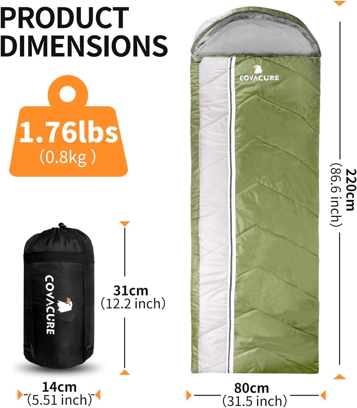 Ultraleichter Sommerschlafsack, 0.8 kg