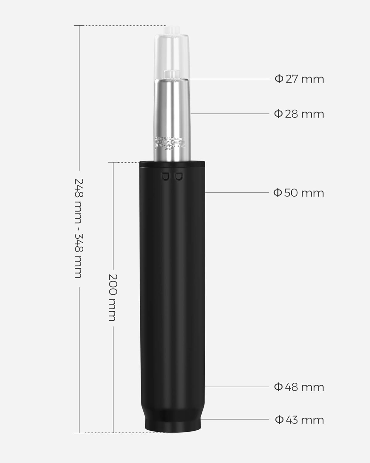 Gasdruckfeder AOP101B01, Schwarz