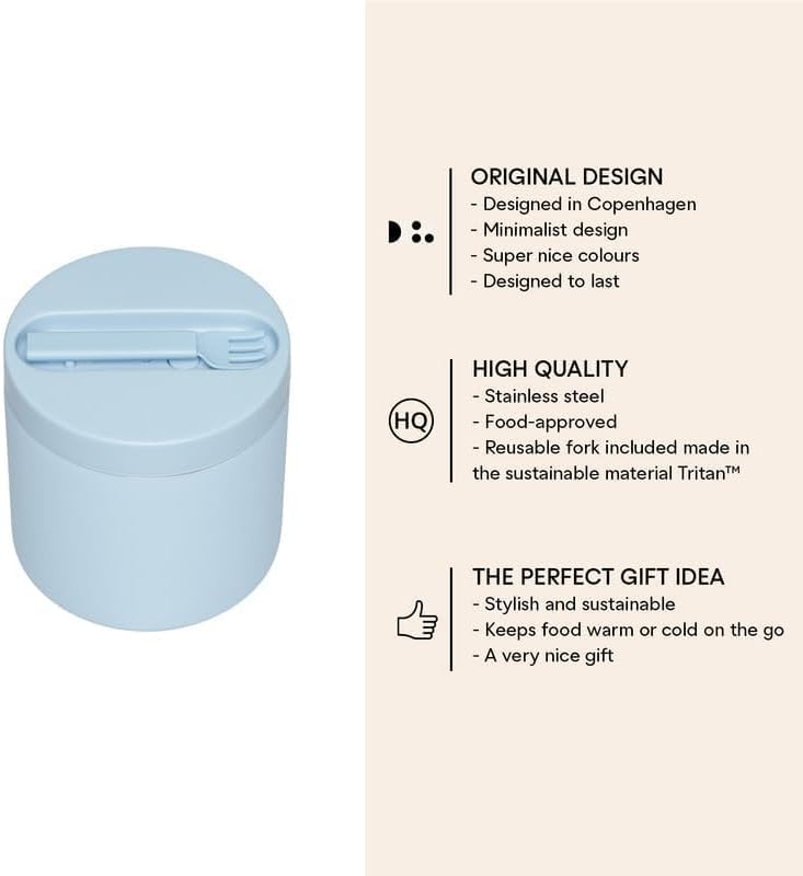 Thermobehälter für Essen, 520 ml Hellblau