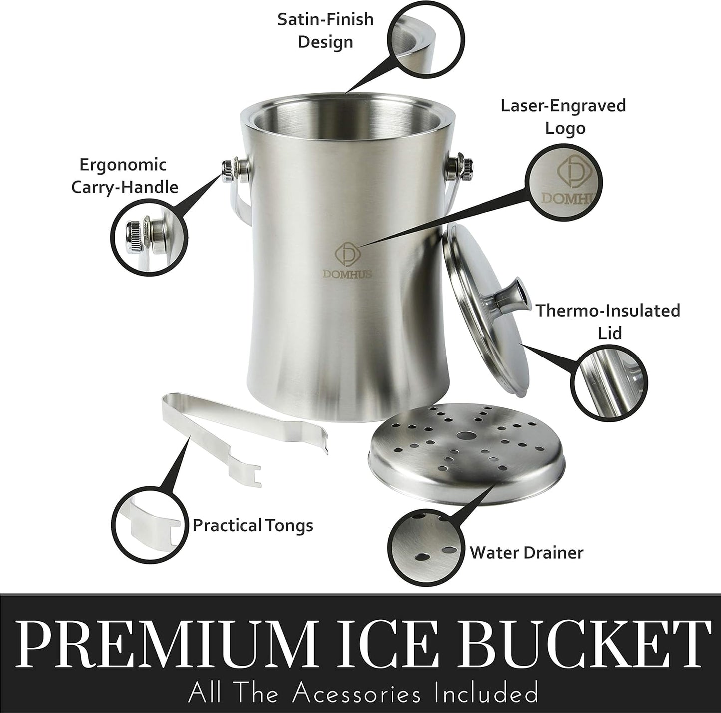Eiswürfelbehälter mit Deckel und Zange