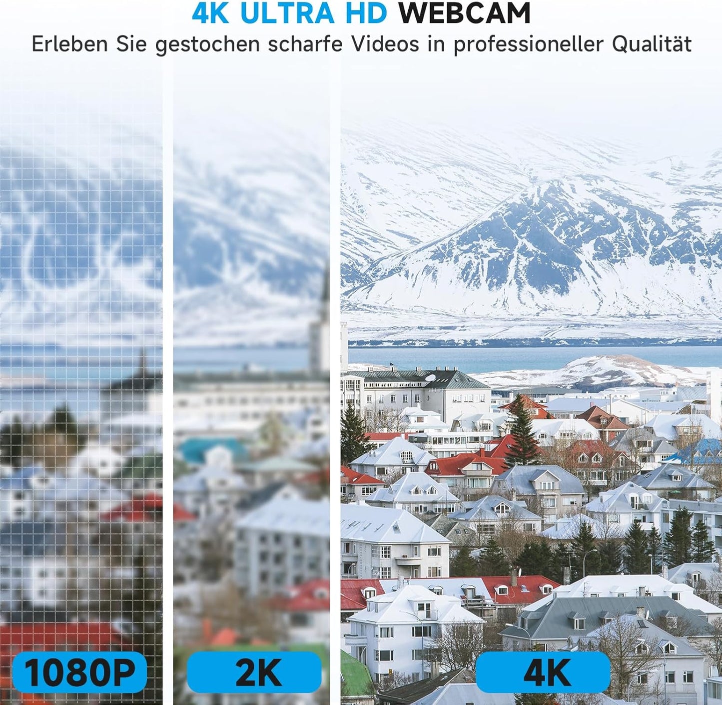 4K Webcam AC310 mit Mikrofon und Autofokus, Weiss