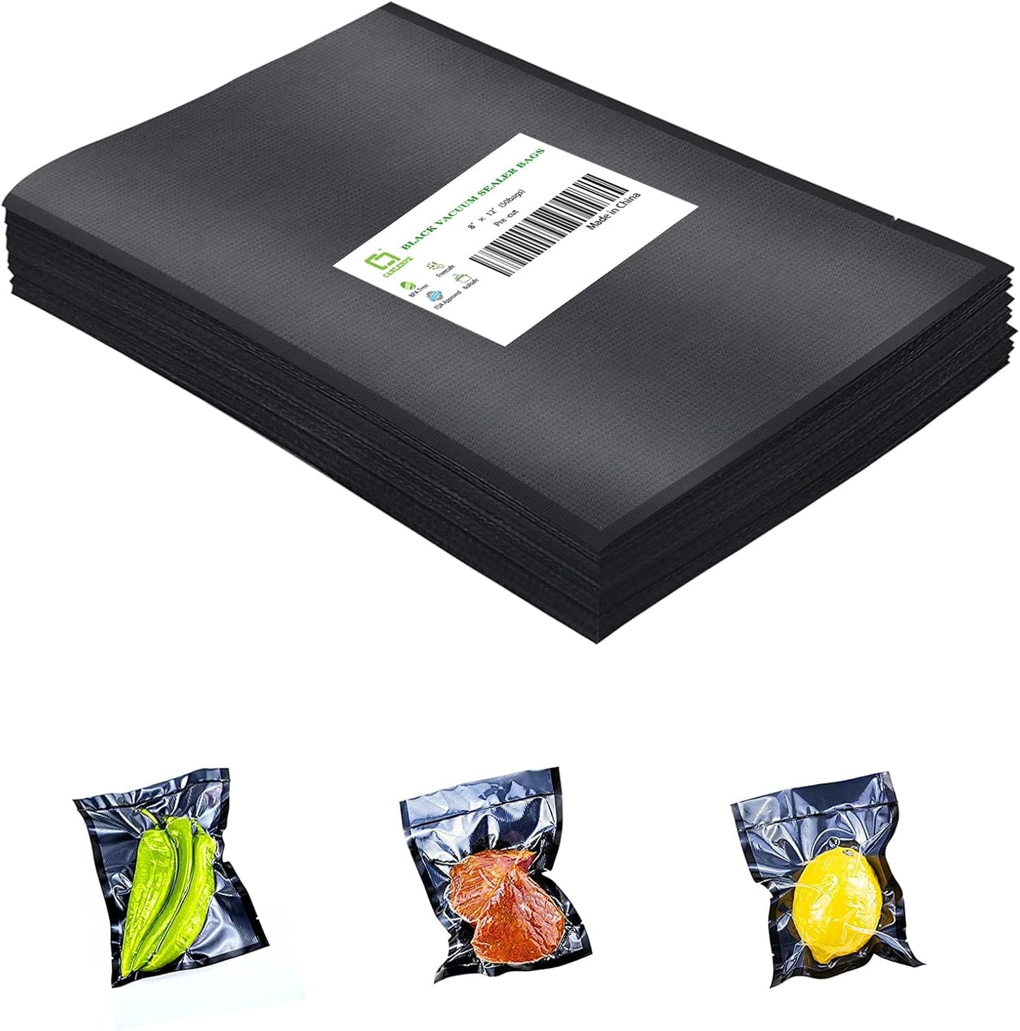 50er-Set Vakuumierbeutel für Lebensmittel, 8x12 Inch/20x30cm,50 Bags