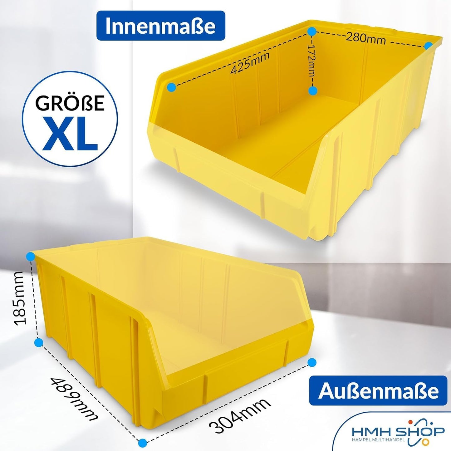 Stapelboxen-Set XL (9 Stück) für Werkstatt & Keller