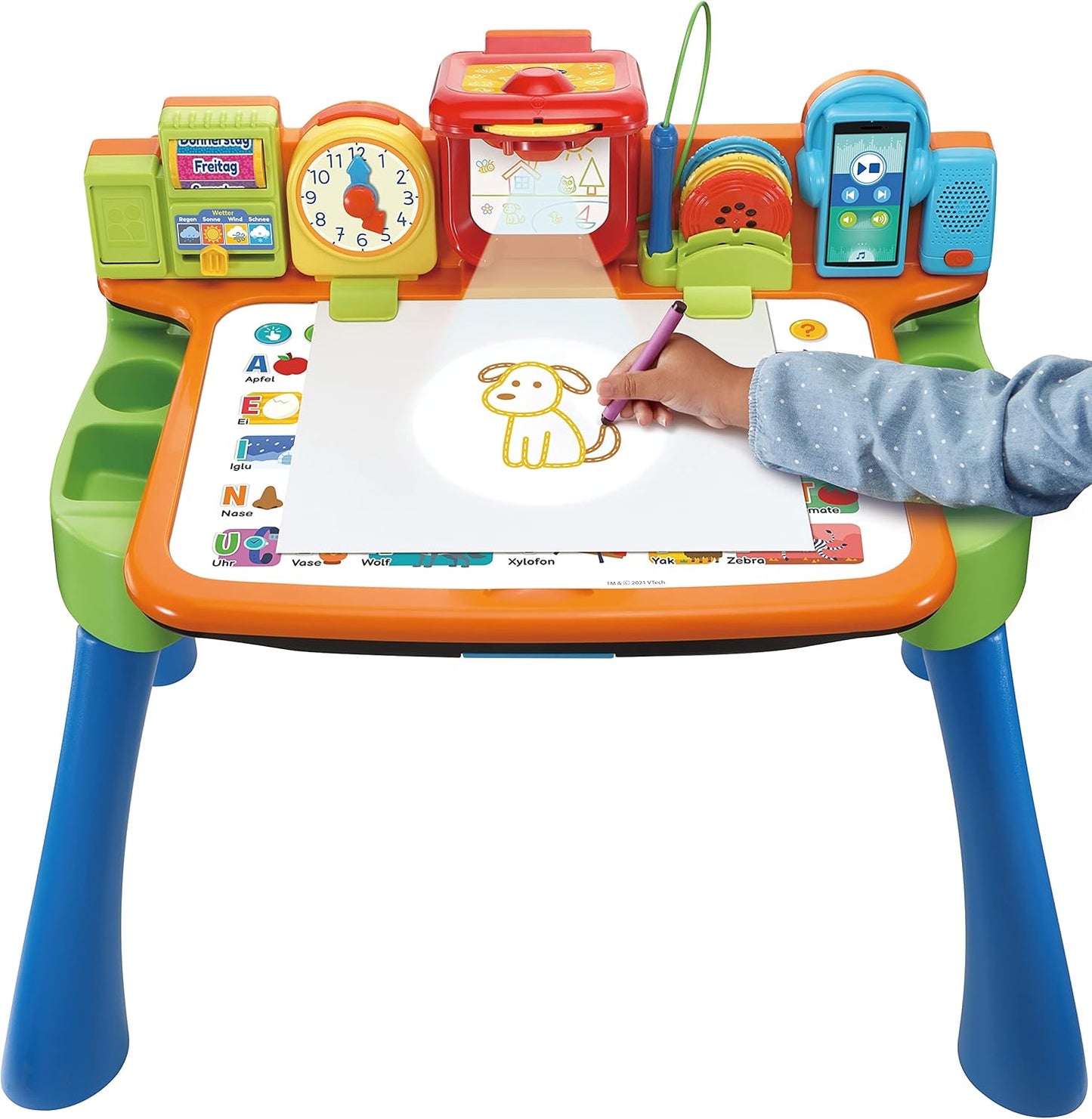 5-in-1 Schreibtisch, Grün/Blau