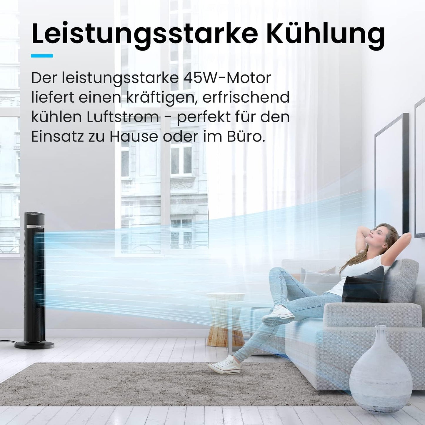 ‎PB-F04B ‎Noir Turmventilator, Schwarz