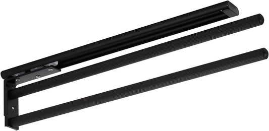 2-armiger Teleskop-Handtuchhalter Ted, ausziehbar, Schwarz Matt 2-armig 450 - 730 mm